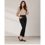 pantofi dama negri din piele naturala perforati cu toc mic gros clp03n